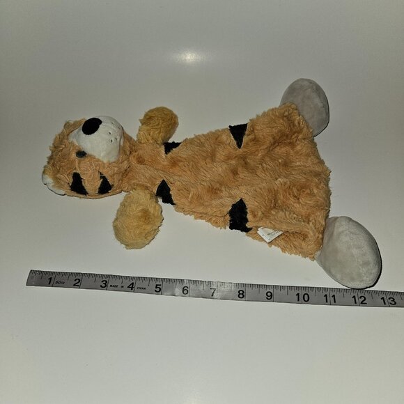 Demdaco Tiger Rattle Lovey Plush Head Flat Body 12" Stuffed Animal Toy - Picture 7 of 7